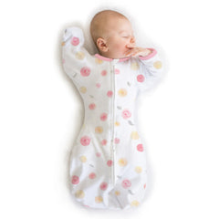 Amazing Baby transitional swaddle sack with arms-up sleeves supports self-soothing at bedtime.