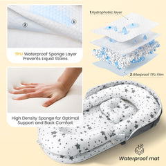 AmazingLife Baby Lounger Star 360° design demonstrates safe, cocoon-like environment for soothing moments.