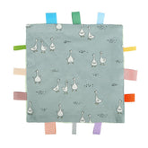 AmazingM baby tags security blanket duck pattern offers soothing touch for nap time.