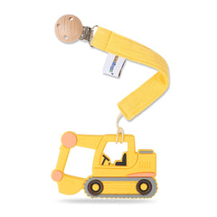 AmazingM Excavator teether in yellow offers safe chewing during teething
