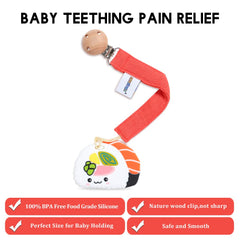 AmazingM freezer-safe teether ready to cool for soothing relief.