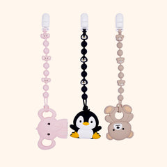 AmazingM pacifier clip one-piece design keeps teether secure and hands-free.