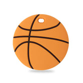 AmazingM basketball teether close-up showing textured silicone for gum soothing
