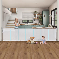 AMAZKRUS 140-inch gate extended creates a wide safe play area for kids and pets.