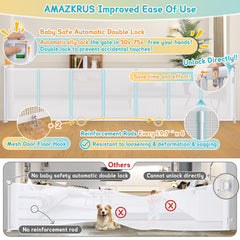 AMAZKRUS 34-inch-tall gate in doorway provides a sturdy room divider for stair safety.