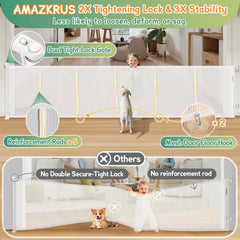 AMAZKRUS retractable gate-34in-tall tall barrier for doorways and stairs.