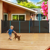 AMAZKRUS retractable gate extended for wide entryways, showcasing flexible width use case.