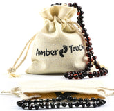 Amber Touch Baltic Amber Necklace Black 13in on display for timeless everyday style