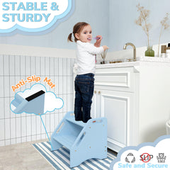 AMBIRD step stool with four non-slip pads and crossbar for stability.
