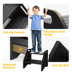 AMBIRD step stool with non-slip pads prevents slips on wet or tiled floors