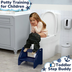 AMBIRD toddler stool in bathroom setup promoting easy handwashing
