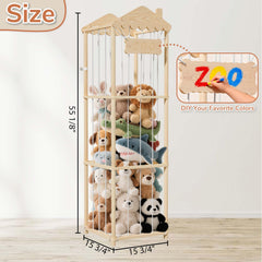AMBIRD wood zoo holder in solid pine adds warm, durable storage