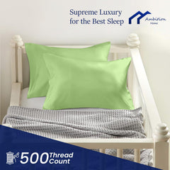 Ambition Home 500TC Egyptian cotton pillow cover delivers durable, silky-soft comfort.
