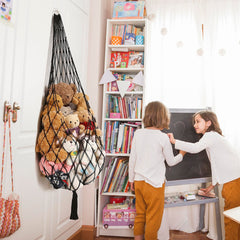 Amdermi stuffed animal hammock corner-installation-hook saves space in tight rooms.