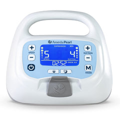 Ameda Pearl pump front view showing compact hospital-grade design and ease of pumping