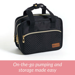 Ameda universal travel bag insulated cooler keeps expressed milk cool during commutes.