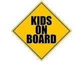 American Vinyl yellow caution diamond sticker on car window improves kid safety visibility