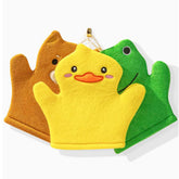 Amersis BubbleGlove duck design mitt for kid-friendly bath time with playful foam