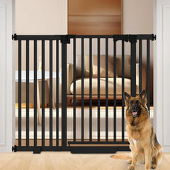 Amibud 41-inch gate front view shows sturdy design for pets and kids at doorways.