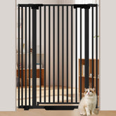 Amibud 51-inch extra-tall cat gate in metal blocks climbing and marks space boundaries