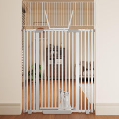 Amibud 67inch high cat gate closed securing a doorway