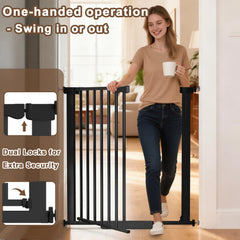 Amibud heavy-duty metal gate delivers durable safety for kids and pets.