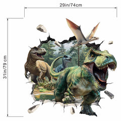 Amimagen 3D dinosaur wall stickers feature textured detail for classroom walls.
