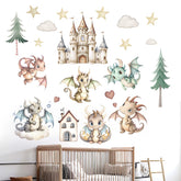 Amimagen baby dragon wall stickers for nursery; easy to apply without residue