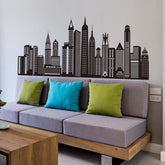 Amimagen Black City Skyline wall stickers collection—vibrant city silhouettes to spark imagination in kids' rooms.