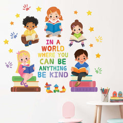Amimagen classroom wall stickers brighten learning spaces with dynamic quotes.