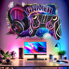 Amimagen gamer wall decal hero characters adds vibrant energy to kids' rooms and play areas.