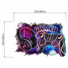 Amimagen gamer wall decal level-up banner signals growth and exploration in playrooms.