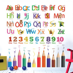 Amimagen kids alphabet wall stickers colorful letters closeup for vibrant learning spaces