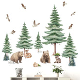 Amimagen large pine tree wall decal forest scene for cozy nursery ambiance