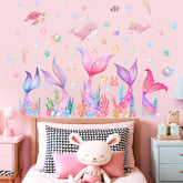 Amimagen Mermaid Tail Wall Stickers hero set brightens a nursery with playful underwater charm.