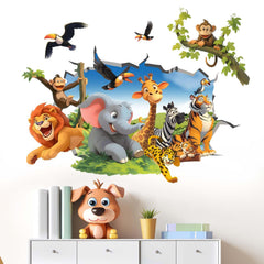 Amimagen monkey wall decal enhances playful kids' room with jungle fun.