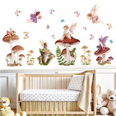 Amimagen mushroom fairy wall stickers decorate nurseries with magical forest vibes.