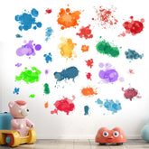 Amimagen paint-splatter wall sticker colorful kids room for creative decor