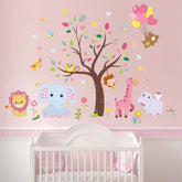 Amimagen Pink Animals wall stickers lion for playful nursery decor and quick room upgrade