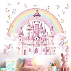 Amimagen Rainbow Castle wall sticker adds playful color to kids' rooms for imaginative play