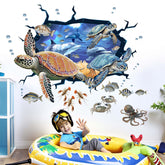 Amimagen sea turtle wall sticker close-up showing vibrant colors for nursery decor.