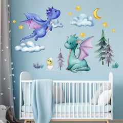 Amimagen Star Moon Dragon Eggs wall decal layout—versatile DIY murals.