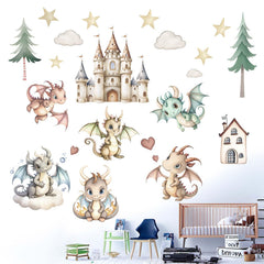 Amimagen stars and clouds wall decal adds soft accents to kids room