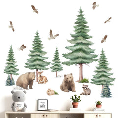 Amimagen woodland animal bear wall sticker enhances playful kids' room