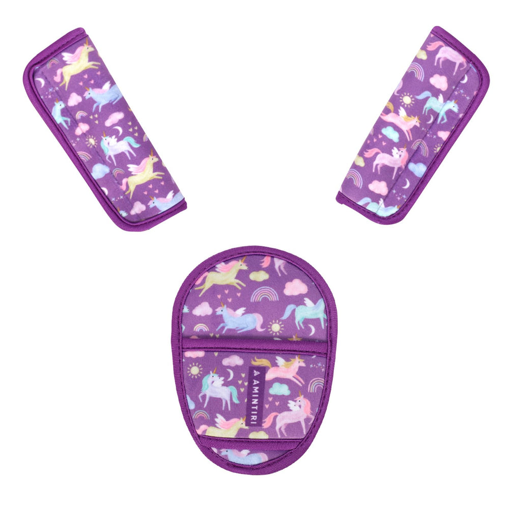 Amintiri Unicorn World soft plush shoulder pad cushions the neck for gentle protection