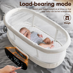 AMKE 4-in-1 baby bassinet five rocking motions for soothing experiences.