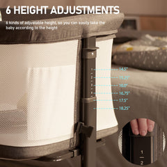 AMKE baby bassinet bedside sleeper mesh-walls highlight airflow and baby visibility