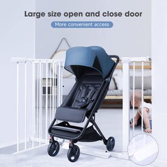 Amllirate pressure-mounted-easy-installation gate offers wall-safe, tool-free setup.
