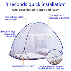 AMMER pop-up mosquito net tent folded package highlights compact travel-ready design