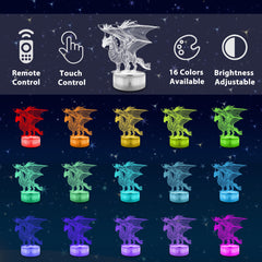Ammonite Dragon Lamp remote control for easy color changes during bedtime.